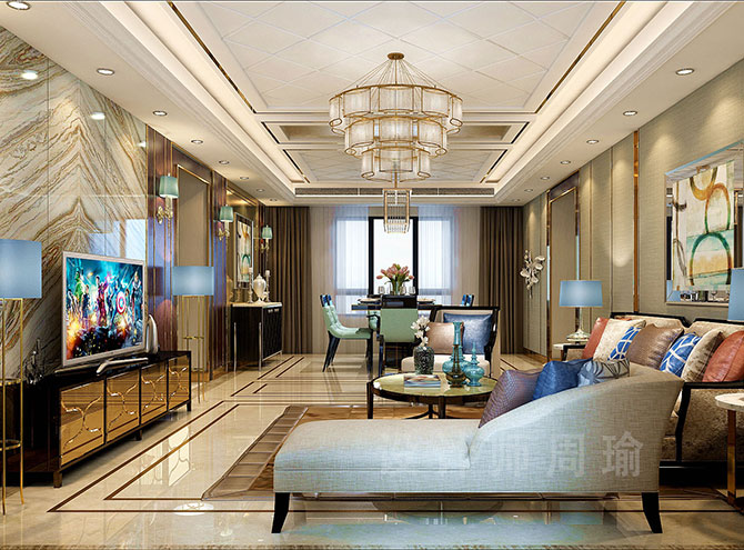 琪琪av世纪江尚三室两厅168平装修设计效果欣赏